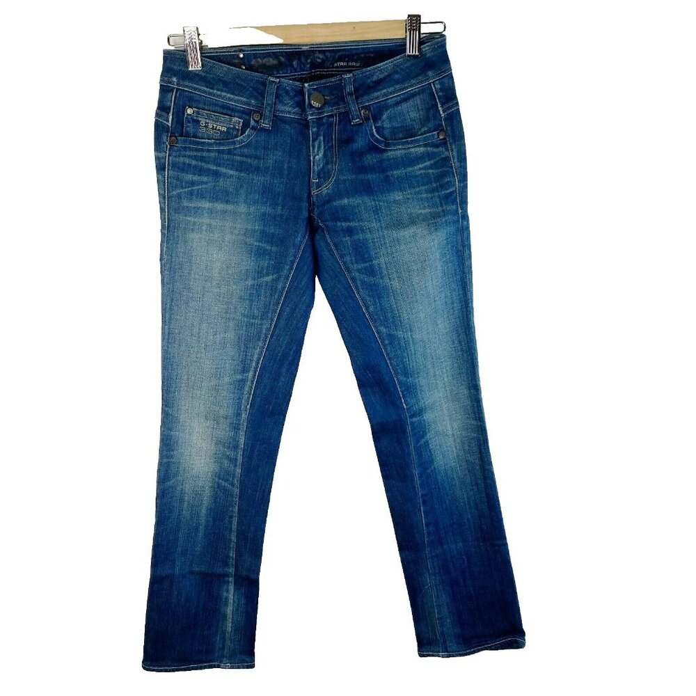 G-Star Raw Jeans Womens Size 26 Reese Straight Denim Blue Low Rise 29" Inseam